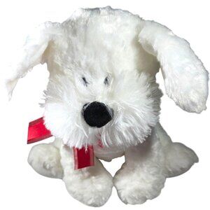 White Dog Plush Gund Love Note Red Ribbon stuffed animal toy gift valentine